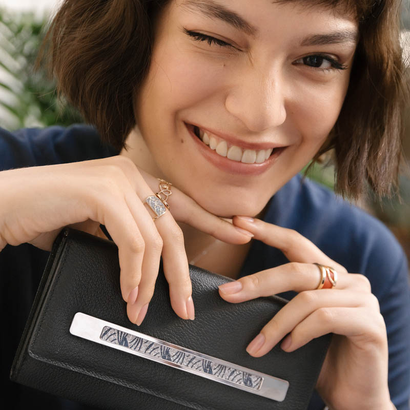 Sac Bijou cuir Vibrations Lam&eacute; Tomette