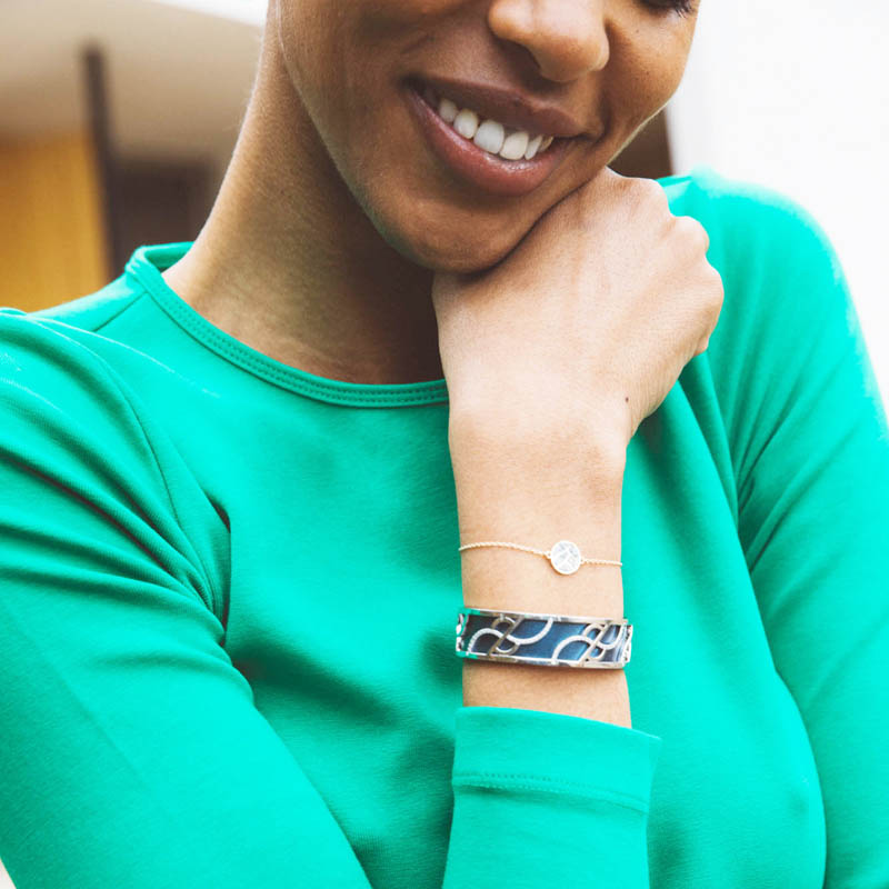 Manchette Virevolte Bracelet Cha&icirc;ne Tresse Laque